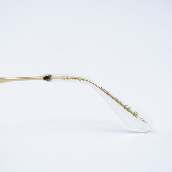 Gucci GG1367S 001 Sunglasses Gold Square Frame, Yellow Lenses - Picture 6 of 9